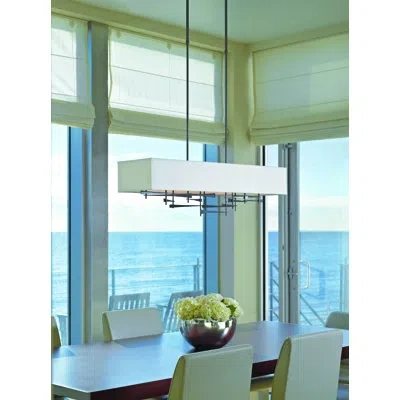 Hubbardton Forge Cavaletti 4 - Light Kitchen Island Rectangle Pendant In Natural Anna,black