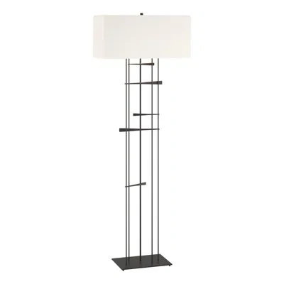 Hubbardton Forge Cavaletti 65" Floor Lamp In Natural Anna,black