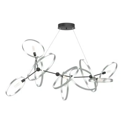 Hubbardton Forge Celesse 6 - Light Unique Geometric Chandelier In Black,vintage Platinum