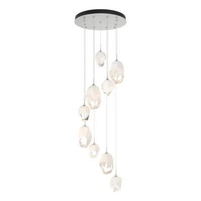 Hubbardton Forge Chrysalis 9 - Light Cluster Geometric Pendant In White,white Polished Crystal