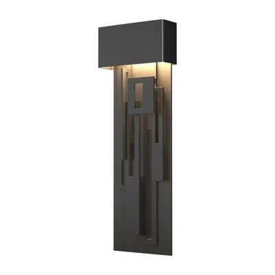 Hubbardton Forge Collage Large Dark Sky Friendly Led Outdoor Flush Mount In Coastal Black