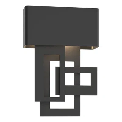 Hubbardton Forge Collage Small Dark Sky Friendly Led Outdoor Flush Mount In Coastal Black