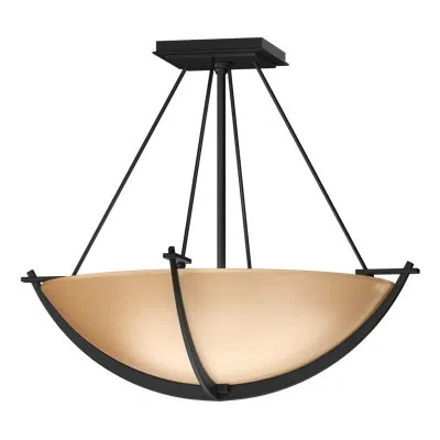 Hubbardton Forge Compass 3 - Light Semi Flush Mount In Black,sand