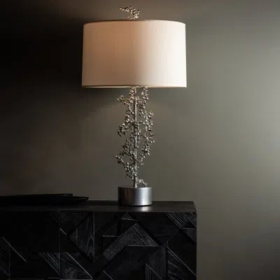 Hubbardton Forge Coral Table Lamp In Sterling,oil Rubbed Bronze
