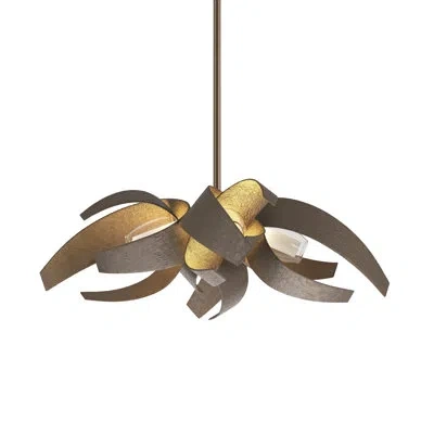 Hubbardton Forge Corona 4 - Light Unique/statement Geometric Chandelier In Bronze
