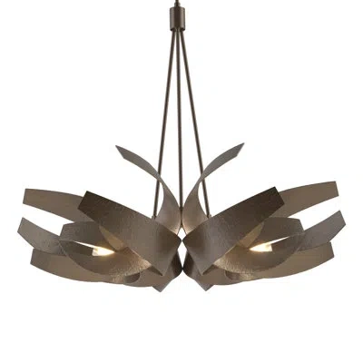 Hubbardton Forge Corona 6 - Light Unique/statement Geometric Chandelier In Bronze