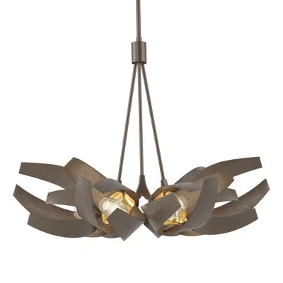 Hubbardton Forge Corona 6 - Light Unique/statement Geometric Pendant In Bronze