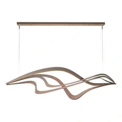 Hubbardton Forge Crossing Waves 1 - Light Unique / Statement Geometric Led Pendant In Bronze