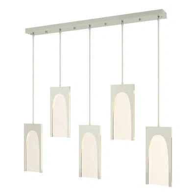 Hubbardton Forge Cypress 5 - Light Kitchen Island Linear Led Pendant In Sterling