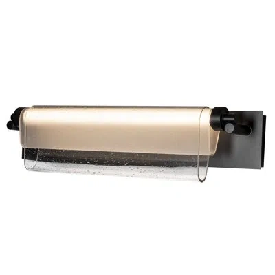 Hubbardton Forge Draped Steel Led Flush Mounted Sconce In Black