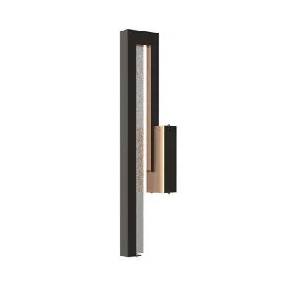 Hubbardton Forge Edge Led Seeded Glass Outdoor Flush Mount In Oil Rubbed Bronze