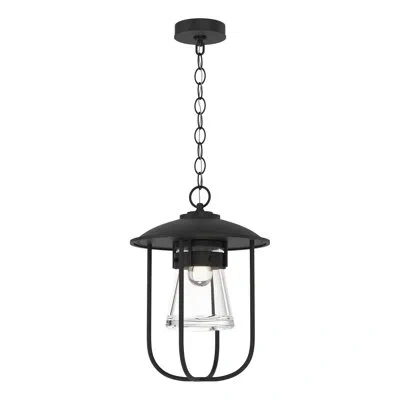 Hubbardton Forge Erlenmeyer 1 - Light Outdoor Pendant In Coastal Black