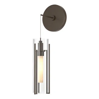 Hubbardton Forge Exos 1 - Light Steel Armed Sconce In Bronze,clear,opal White