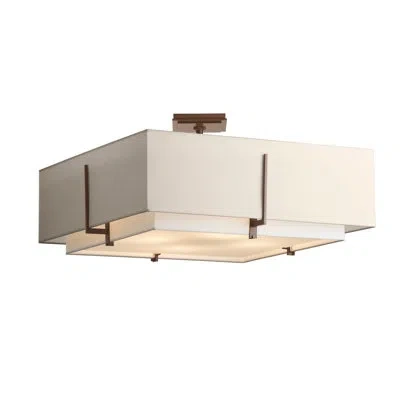 Hubbardton Forge Exos 4 - Light 24.6" Semi Flush Mount In Bronze,flax