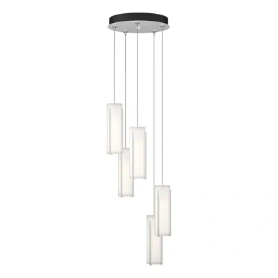 Hubbardton Forge Exos 5 - Light Cluster Cylinder Pendant In White,opal Glass