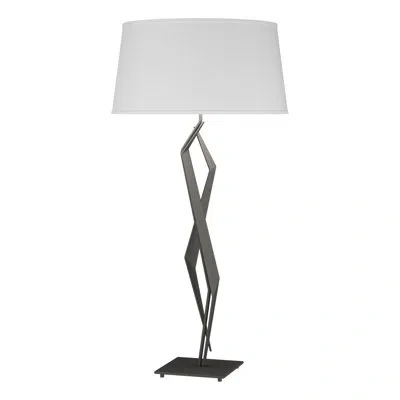 Hubbardton Forge Facet 33.7" Standard Table Lamp In Natural Anna,natural Iron