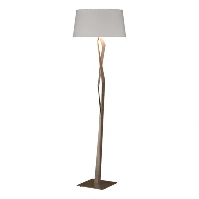 Hubbardton Forge Facet 66" Novelty Floor Lamp In Bronze,flax