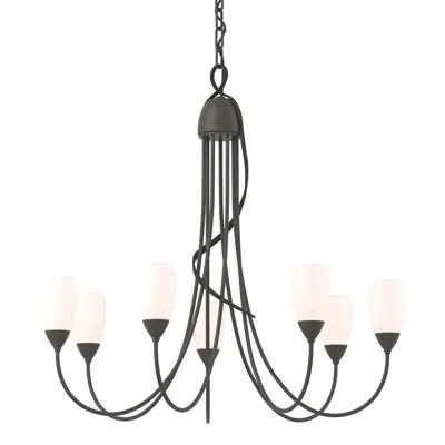 Hubbardton Forge Flora 7 - Light Shaded Classic/traditional Chandelier In Dark Smoke