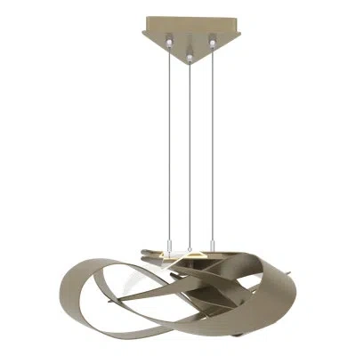 Hubbardton Forge Flux 3 - Light Unique/statement Led Pendant In Soft Gold