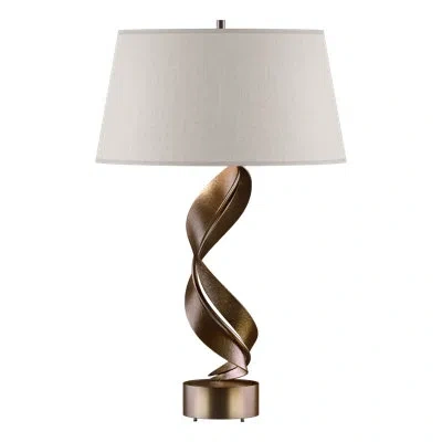 Hubbardton Forge Folio 25.1" Table Lamp In Flax,bronze