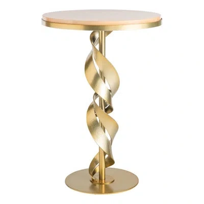 Hubbardton Forge Folio Wood Top Accent Table In Bronze,natural