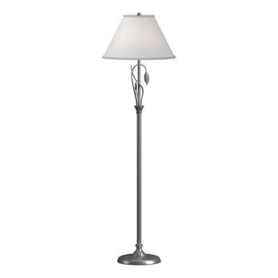 Hubbardton Forge Forged Leaves And Vase Floor Lamp In Vintage Platinum,natural Anna