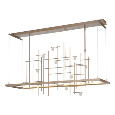 Hubbardton Forge Four Seasons Spring Kitchen Island Linear Led Pendant In Bronze