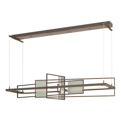 Hubbardton Forge Four Seasons Summer Kitchen Island Linear Led Pendant In Bronze,vintage Platinum