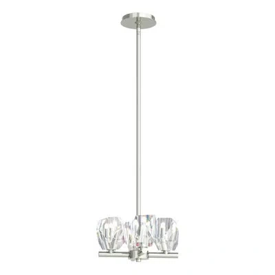 Hubbardton Forge Gatsby 4 - Light Shaded Classic/traditional Chandelier With Crystal Accents In Sterling
