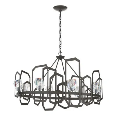 Hubbardton Forge Gatsby 8 - Light Unique Wagon Wheel Chandelier In Dark Smoke