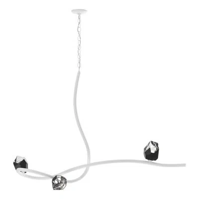 Hubbardton Forge Glacier 3 - Light Unique/statement Modern Linear Chandelier In White,black