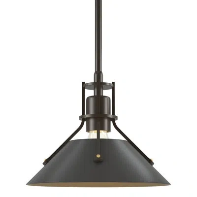 Hubbardton Forge Henry 1 - Light Single Cone Pendant In Bronze,dark Smoke