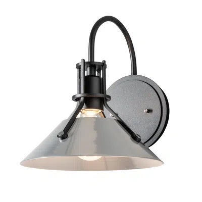 Hubbardton Forge Henry Metal Shade Wall Sconce In Vintage Platinum,white