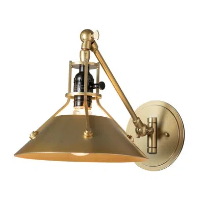 Hubbardton Forge Henry Swing Arm Metal Shade Sconce In White,oil Rubbed Bronze