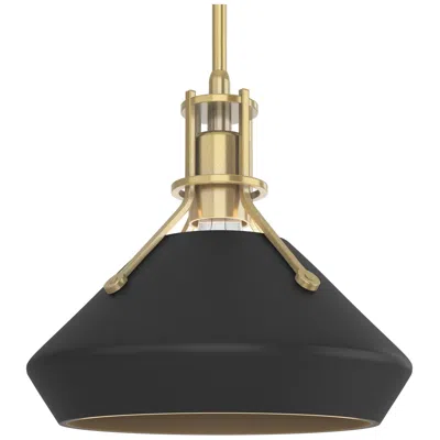 Hubbardton Forge Henry With Chamfer 10" Wide Modern Brass Mini Pendant - Made To Order