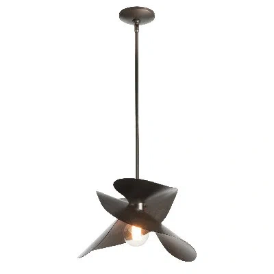 Hubbardton Forge Hibiscus 1 - Light Unique/statement Geometric Pendant In Dark Smoke