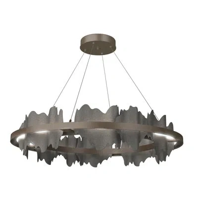 Hubbardton Forge Hildene 1 - Light Unique Geometric Led Pendant In Bronze,natural Iron