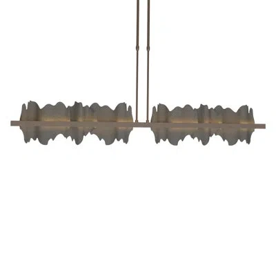 Hubbardton Forge Hildene 1 - Light Unique Linear Led Pendant In Bronze,natural Iron