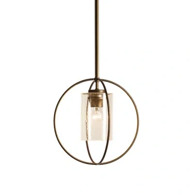 Hubbardton Forge Interlude 1 - Light Unique/statement Globe Pendant In Seeded Clear,bronze