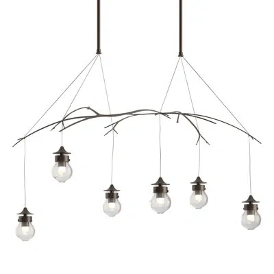 Hubbardton Forge Kiwi Clear Glass Pendant In Bronze