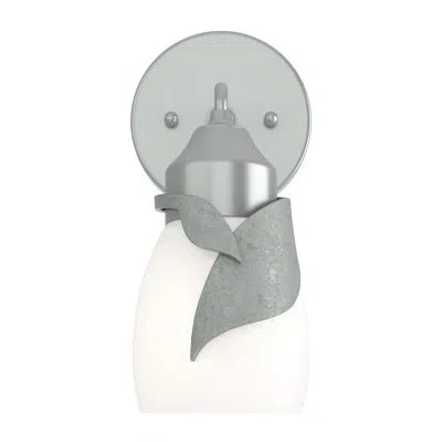 Hubbardton Forge Lapas 1 - Light Dimmable Bath Sconce In Vintage Platinum,opal White