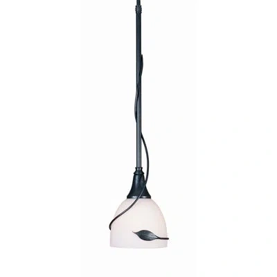 Hubbardton Forge Leaf 1 - Light Single Bell Pendant In Bronze