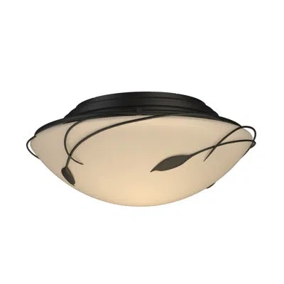 Hubbardton Forge Leaf 2 - Light 13.6" Unique/statement Bowl Flush Mount In Black