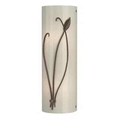Hubbardton Forge Leaf 2 - Light Flush Mounted Sconce In Bronze,ivory Art Glass