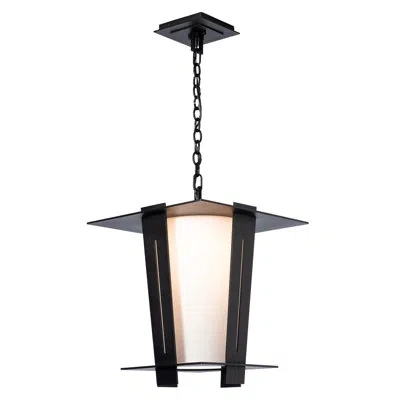 Hubbardton Forge Linea Outdoor Lantern In Coastal Black