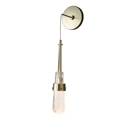 Hubbardton Forge Link Blown Glass Low Voltage Sconce In Dark Smoke,clear Bubble Glass
