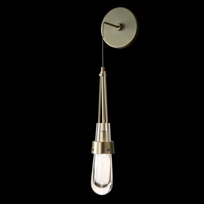 Hubbardton Forge Link Clear Glass Steel Armed Sconce In Ink