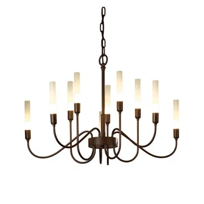 Hubbardton Forge Lisse 10 - Light Candle Style Classic/traditional Chandelier In Bronze