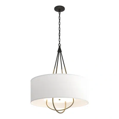 Hubbardton Forge Loop 4 - Light Chandelier In Black,soft Gold,natural Anna