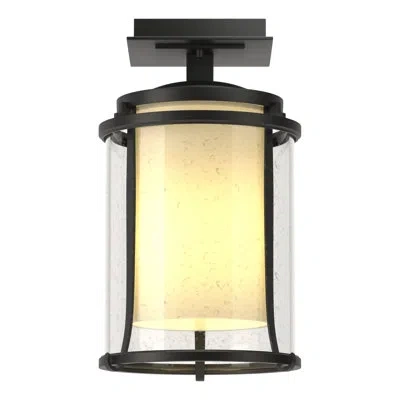 Hubbardton Forge Meridian 1 - Light 7.7" Simple Cylinder Semi Flush Mount In Black